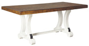 Valebeck Beige/White Rectangular Dining Set - Gate FurnitureDining Room Set