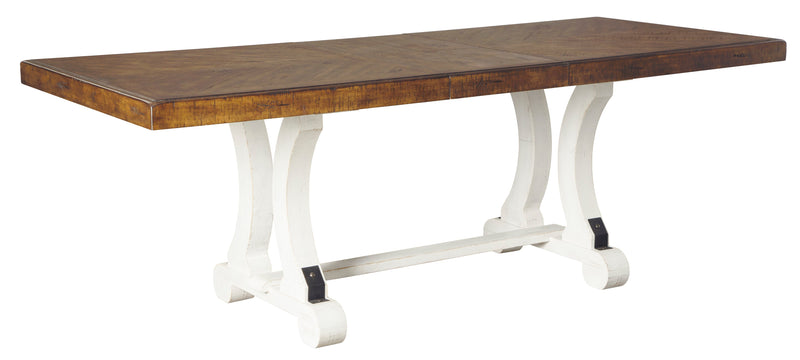 Valebeck Beige/White Rectangular Dining Set - Gate FurnitureDining Room Set