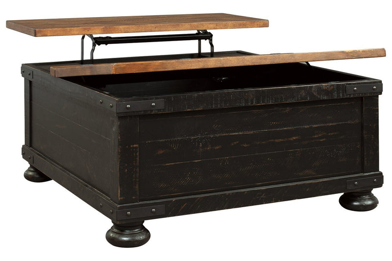 Valebeck Black/Brown Coffee Table with Lift Top - Gate FurnitureCoffee Table