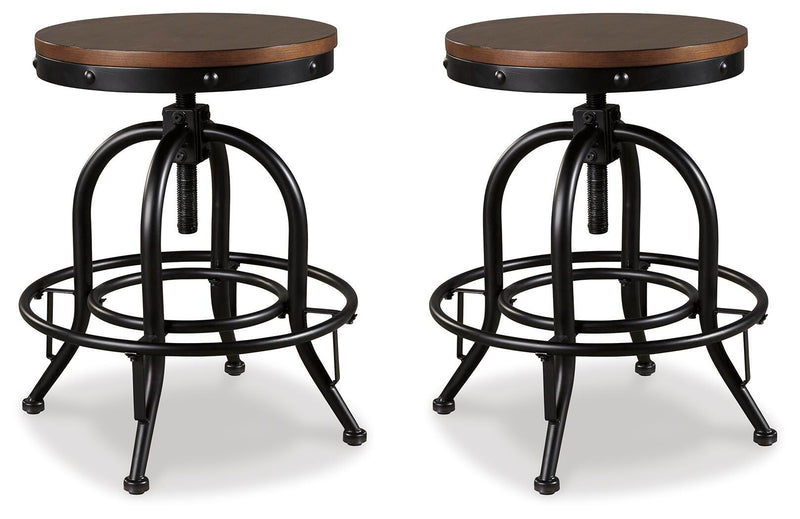Valebeck Brown/Black Counter Height Bar Stool (Set of 2) - D546-224X2