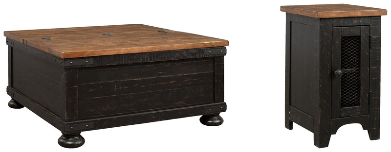 Valebeck Coffee Table with 1 End Table in Black/Brown - PKG008771