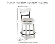 Valebeck Counter Height Dining Table and 4 Barstools - D546D14
