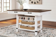 Valebeck Counter Height Dining Table and 4 Barstools - D546D14