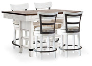 Valebeck Counter Height Dining Table and 4 Barstools - D546D14