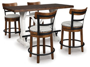Valebeck Counter Height Dining Table and 4 Barstools in Brown - PKG002023