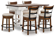 Valebeck Counter Height Dining Table and 6 Barstools - D546D36
