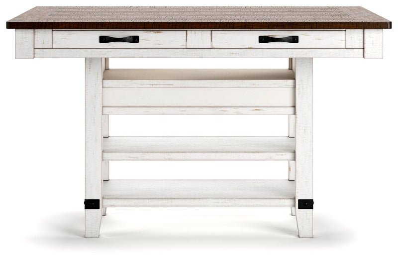 Valebeck Counter Height Dining Table and 6 Barstools - D546D36