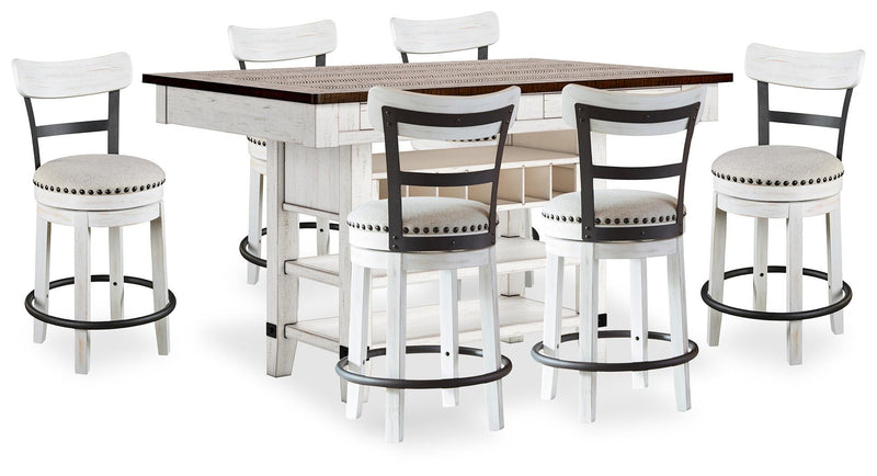 Valebeck Counter Height Dining Table and 6 Chairs - D546D35