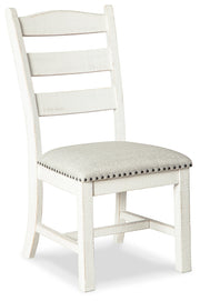 Valebeck Dining Table and 4 Chairs in White/Brown - PKG002019