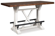 Valebeck Multi Counter Height Dining Table, 6 Barstools and Server - D546D32