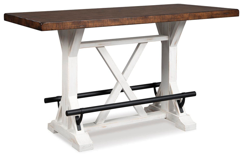 Valebeck Multi Counter Height Dining Table, 6 Barstools and Server - D546D32