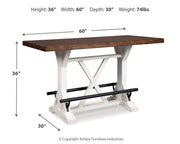 Valebeck Multi Counter Height Dining Table, 6 Barstools and Server - D546D32