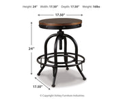 Valebeck Multi Counter Height Dining Table, 6 Barstools and Server - D546D32