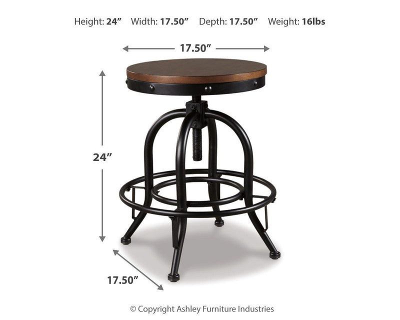 Valebeck Multi Counter Height Dining Table, 6 Barstools and Server - D546D32