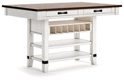 Valebeck Multi Counter Height Dining Table and 6 Barstools - D546D33