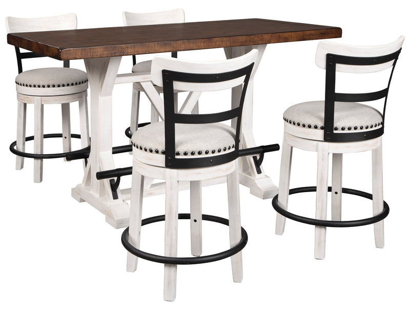 Valebeck White/Beige 5 - Piece Counter Height Set - Gate FurnitureCounter Height Set