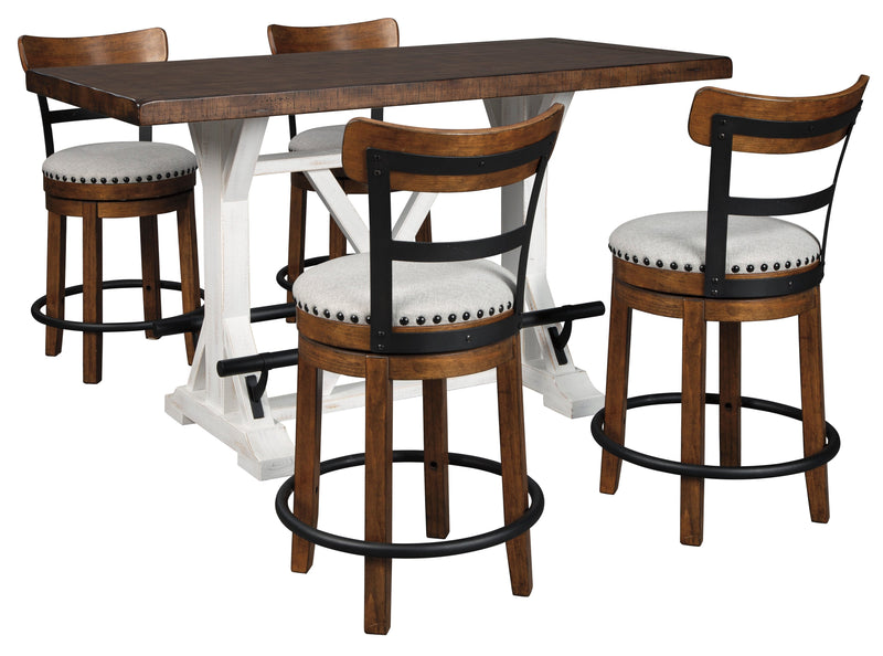 Valebeck White/Brown 5 - Piece Counter Height Set - Gate FurnitureCounter Height Set