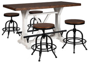 Valebeck White/Brown 5 - Piece Counter Height Set w/ Stools - Gate FurnitureCounter Height Set