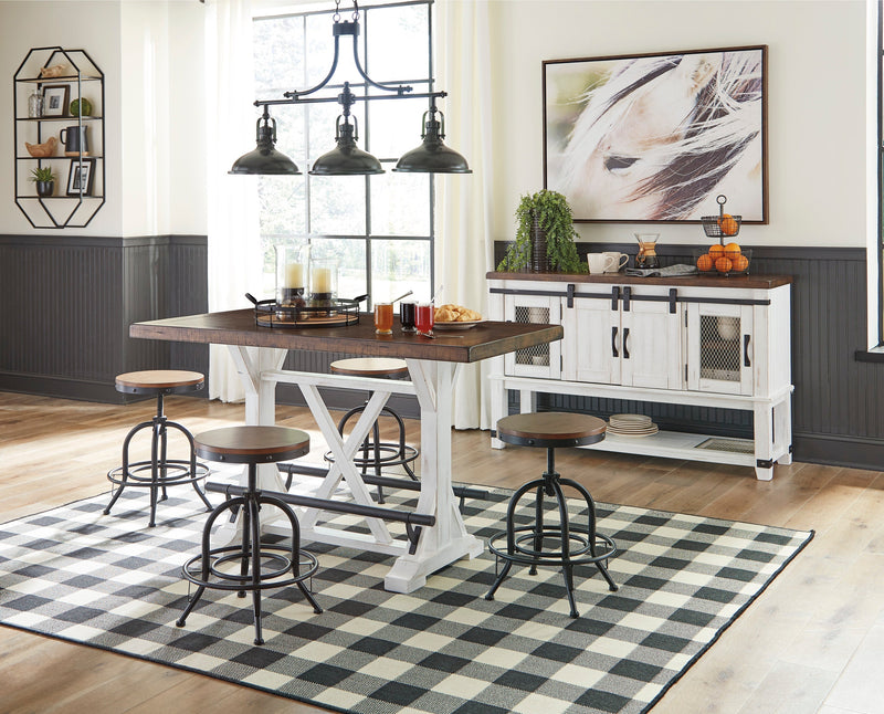 Valebeck White/Brown 5 - Piece Counter Height Set w/ Stools - Gate FurnitureCounter Height Set
