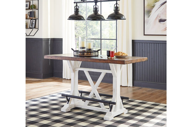 Valebeck White/Brown Counter Height Dining Table - Gate FurnitureCounter Height Table