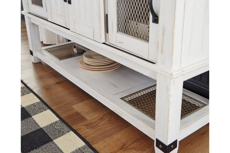 Valebeck White/Brown Dining Server - Gate FurnitureCabinet
