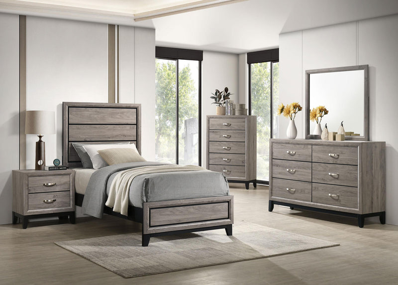 Valen Five-piece Twin Bedroom Set Light Taupe - 215911T-S5