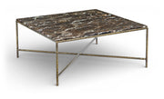 Valen Genuine Marble And Iron Coffee Table in Brown - 77002Brown-CT