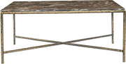 Valen Genuine Marble And Iron Coffee Table in Brown - 77002Brown-CT