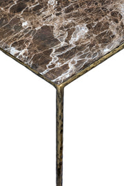 Valen Genuine Marble And Iron Coffee Table in Brown - 77002Brown-CT