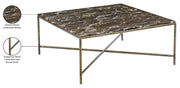 Valen Genuine Marble And Iron Coffee Table in Brown - 77002Brown-CT