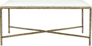 Valen Genuine Marble And Iron Coffee Table in White - 77002White-CT