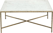 Valen Genuine Marble And Iron Coffee Table in White - 77002White-CT