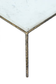 Valen Genuine Marble And Iron Coffee Table in White - 77002White-CT