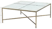 Valen Genuine Marble And Iron Coffee Table in White - 77002White-CT
