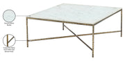 Valen Genuine Marble And Iron Coffee Table in White - 77002White-CT