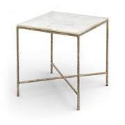 Valen Genuine Marble And Iron End / Side Table in White - 77002White-ET