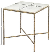 Valen Genuine Marble And Iron End / Side Table in White - 77002White-ET