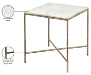 Valen Genuine Marble And Iron End / Side Table in White - 77002White-ET