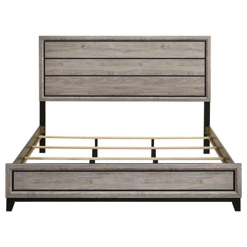 Valen Wood Eastern King Panel Bed Light Taupe - 215911KE