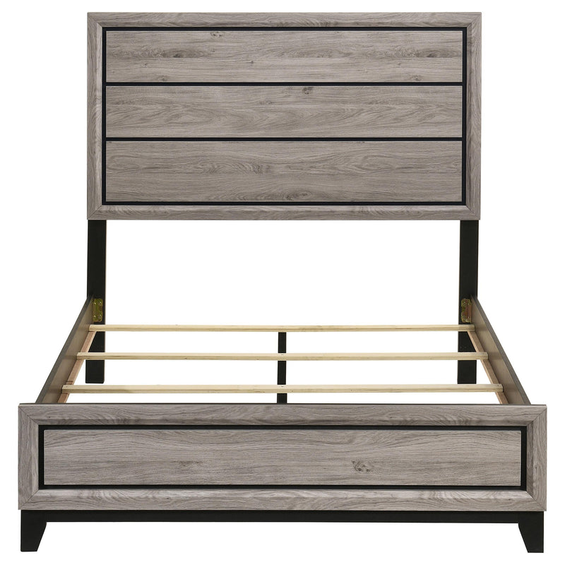 Valen Wood Full Panel Bed Light Taupe - 215911F