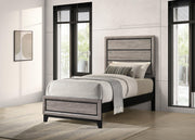 Valen Wood Twin Panel Bed Light Taupe - 215911T