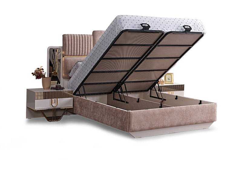 Valence Bedroom (Storage Bed With Headboard & Bench) - King - 120-VAL-KB-SET