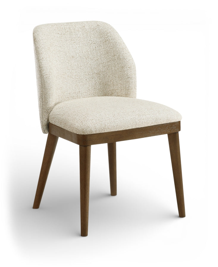 Valeo Linen Textured Fabric Upholstered Dining Chair in Beige, Set of 2 - 88082Beige-C