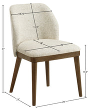 Valeo Linen Textured Fabric Upholstered Dining Chair in Beige, Set of 2 - 88082Beige-C