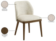 Valeo Linen Textured Fabric Upholstered Dining Chair in Beige, Set of 2 - 88082Beige-C
