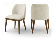 Valeo Linen Textured Fabric Upholstered Dining Chair in Beige, Set of 2 - 88082Beige-C