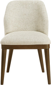 Valeo Linen Textured Fabric Upholstered Dining Chair in Beige, Set of 2 - 88082Beige-C