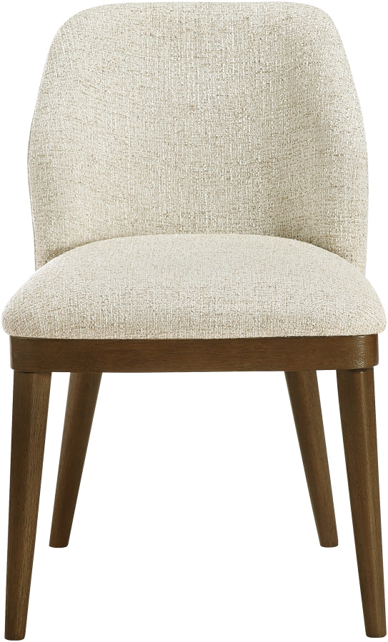 Valeo Linen Textured Fabric Upholstered Dining Chair in Beige, Set of 2 - 88082Beige-C