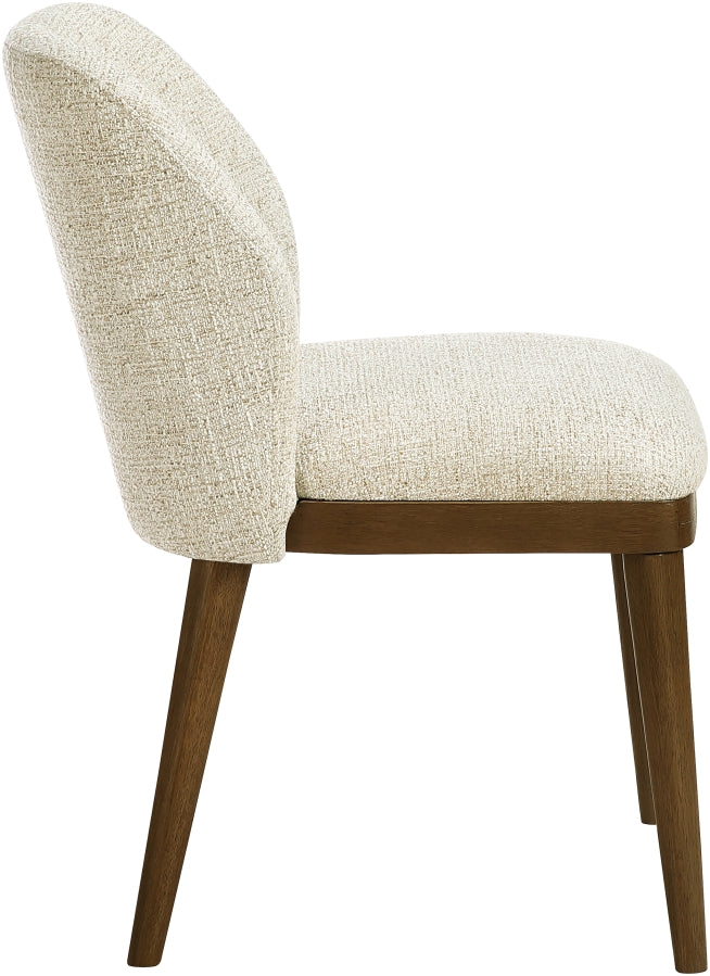 Valeo Linen Textured Fabric Upholstered Dining Chair in Beige, Set of 2 - 88082Beige-C
