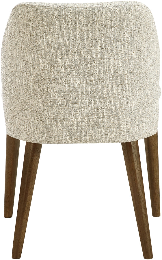 Valeo Linen Textured Fabric Upholstered Dining Chair in Beige, Set of 2 - 88082Beige-C